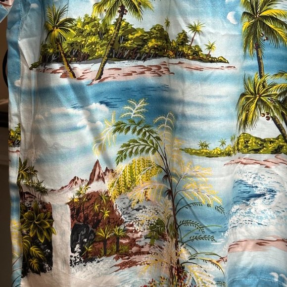 RJC Shirt Mens 10 Hawaiian Paradise Island Vacation Button Front Short Sleeve - Picture 6 of 11